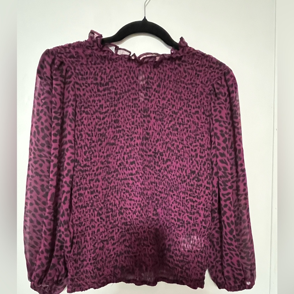 Express Fuchsia Leopard Print Blouse